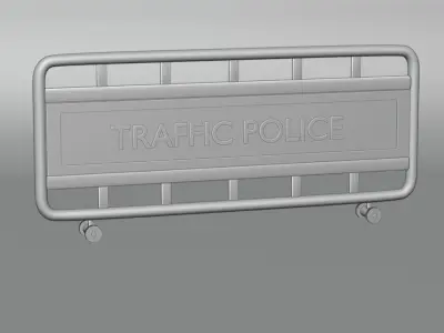 Road Barricade Game Ready 3d Model Low-poly 3D model