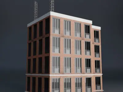 URBAN CITY BUILDING 1 Low-poly 3D model