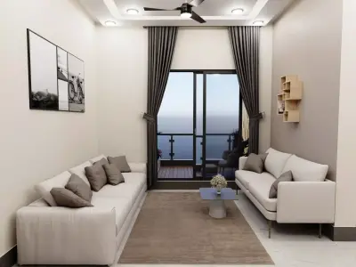 2 BHK Apartment Interior with Assets DS3 Low-poly 3D model