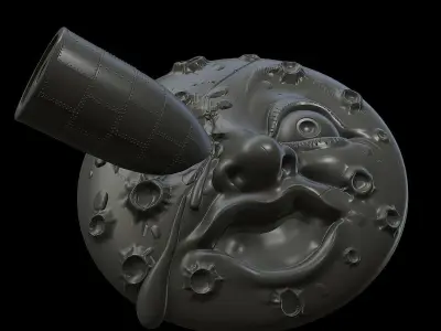 a trip to the moon pin 3D print model