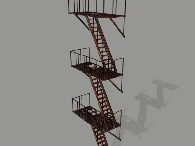 Fire Escape Low-poly 3D model