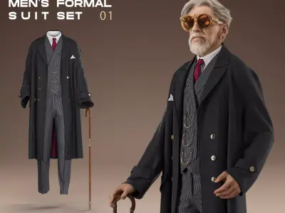 MENS FORMAL SUIT SET 01   CLASSIC ELEGANCE REIMAGINED 3D model