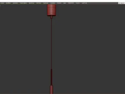 ORNELLA gold and lamp with cord Low-poly 3D model
