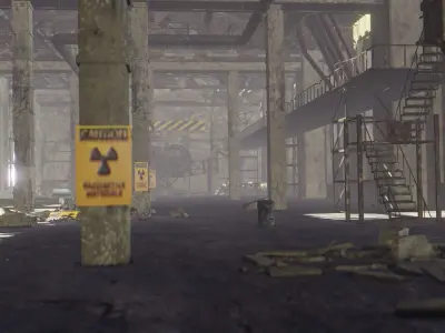 Old Factory building Low-poly 3D model