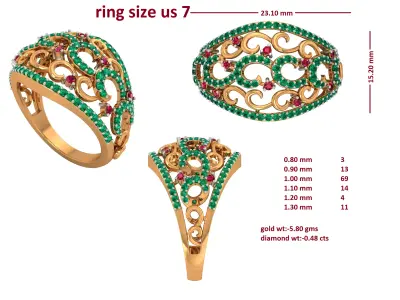 Diamond Ring for Women 3D print model 34