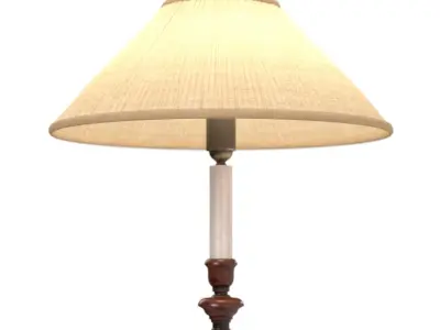 Chilworth Candelstic Base Wood Table Lamp PBR 3D model