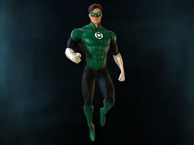 Green Lantern - Hal Jordan Low-poly 3D model