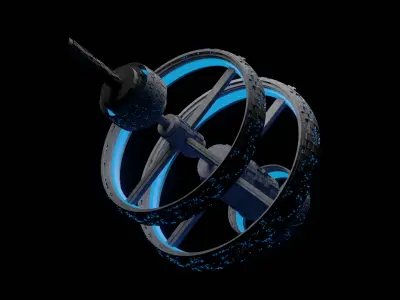 Procedural space station Free 3D model