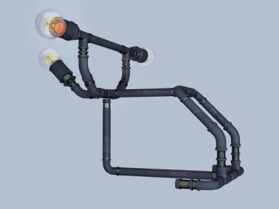 Pipe Lamp - Gym 3D model