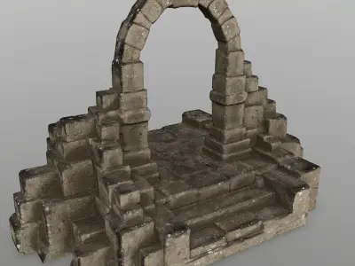gate 1 stone archway Low-poly 3D model