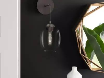 Hagert 1 - Light Dimmable Armed Sconce - 2 colour 3D model