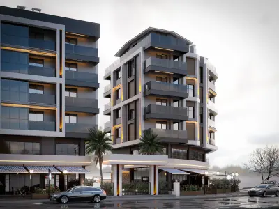 my two block apartment project 3D model