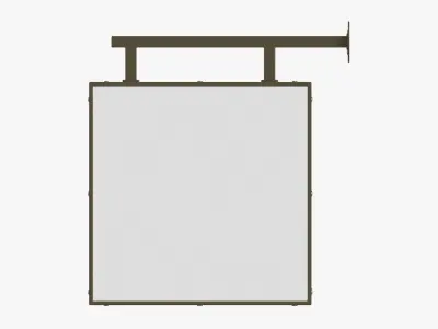 Store street sign mockup 01 3D model