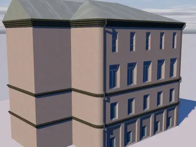 Postal office  Low-poly 3D model