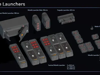Spaceship Light Carrier Hatchet Low-poly 3D model