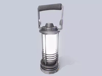 Sci fi lamp Low-poly 3D model
