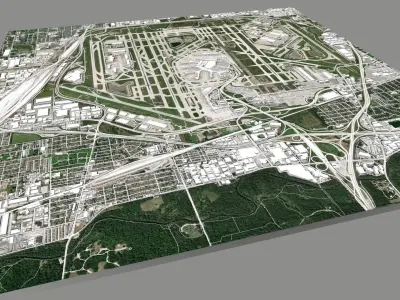 OHare International Airport Chicago USA 3D model