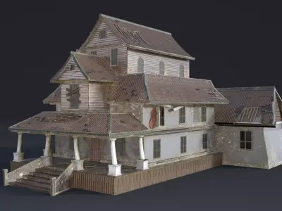 Halloween House Realistic Low-poly 3D model