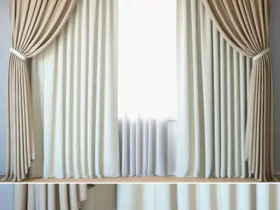 Curtains 93 Curtains with Tulle ROHI Creation Baumann Topia ALEX 3D model