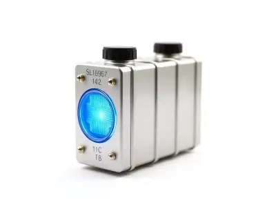 Industrial Sensor Model Pack with Blue Indicator Light Low-poly 3D model