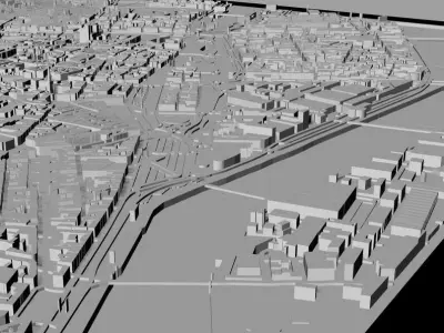 3D Nantes Map City Art Landmark Model of Nantes Skyline 3D Art 3D print model