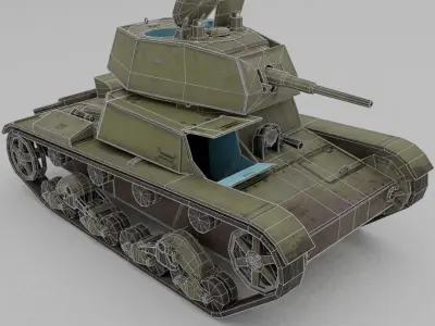 T-26E Light Infantry Tank Low-poly 3D model