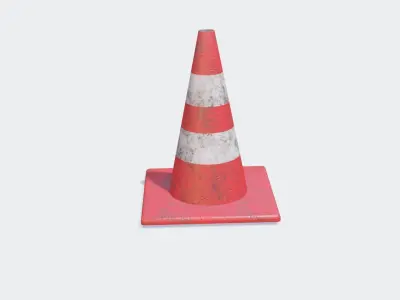 Traffic cone 3D Low-poly 3D model