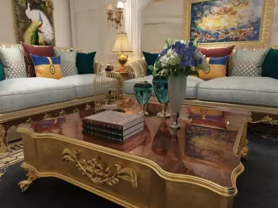 Living and Dining Combo in Empire Style 3D model