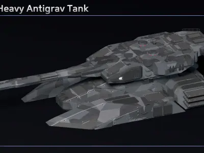 Scifi Antigrav Tanks Collection 3D Model Pack