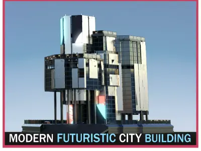 Futuristic Future Modern City Building Skyscraper 13 3D model