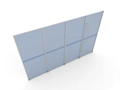 Interior Glass With Door SHC Quick Office Low-poly 3D model