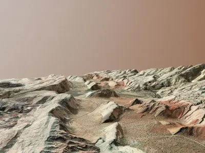 Desert HIlls Surface Terrain Landscape Environment PBR 15 Low-poly 3D model