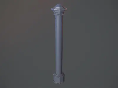 Barrier Bollard pack 3 Blue v2 Low-poly 3D model