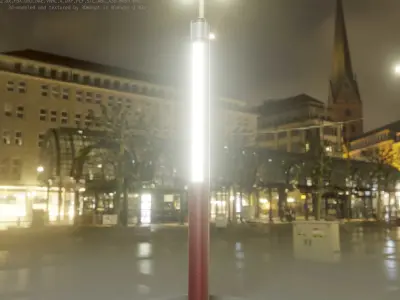 Dark Red Light-Column -23- Street-Light 9 Low-poly 3D model