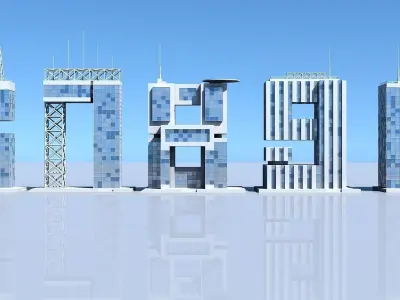 Numbers Skyscrapers 3D model
