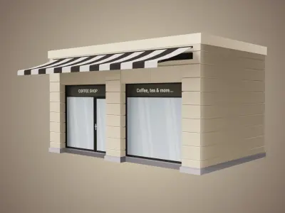 Coffee Shop Low Poly 01 Low-poly 3D model
