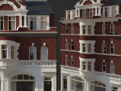 London building facade 3D model