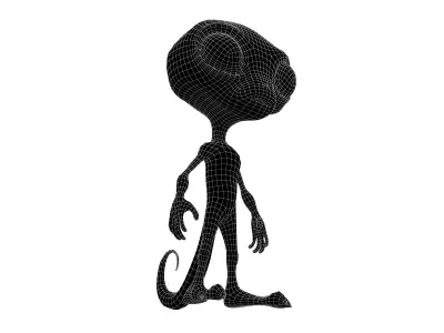 Cartoon Alien v2 009 Low-poly 3D model