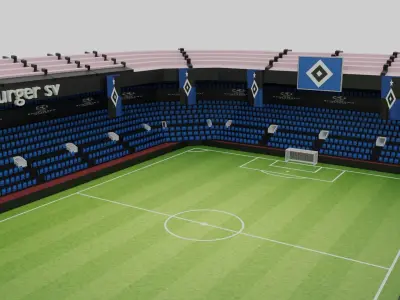 hamburger sv Football Stadium Low-poly 3D model