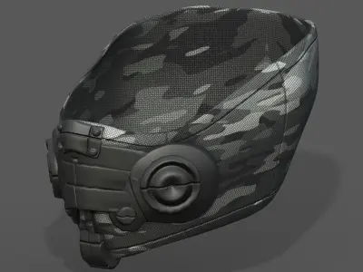 Gas mask respirator scifi futuristic 3d  Low-poly 3D model