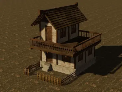 Medieval house seven 10 Low-poly 3D model