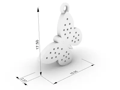 Diamond Butterfly Pendant JDBCo 3D print model