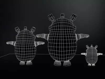 Minirobotic3Pack2 Low-poly 3D model