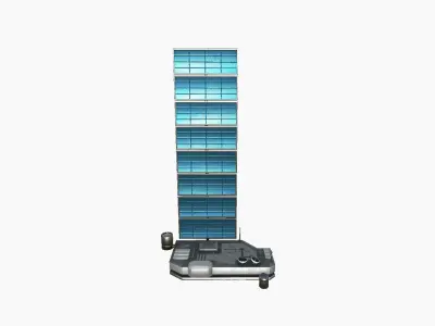 Satellite B05 Steel Blue - SciFi Space Design Low-poly 3D model