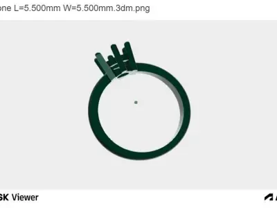 Woman Ring with Round Centre Stone 3D print model