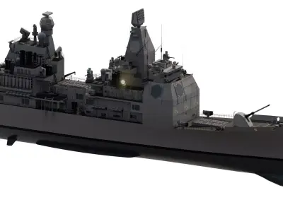 Detailed us navy destroyer 3D model