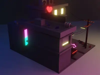 Cyberpunk city 3D model