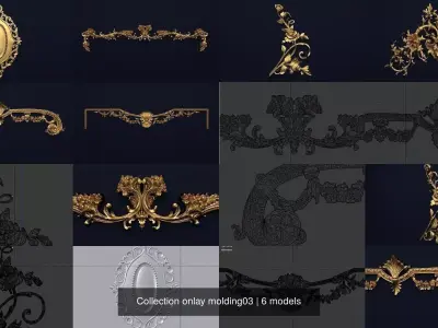 Collection onlay molding03 3D Model Pack