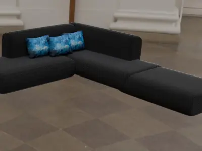 The comfortable furniture in living room 3D model 3D model
