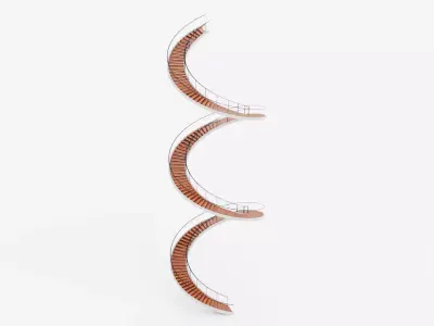 Spiral Staircase V3 - Modern Interior Stairs Low-poly 3D model
